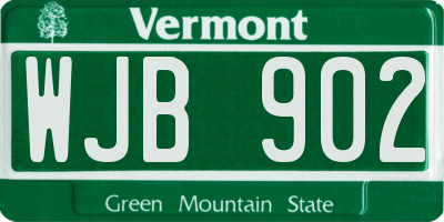 VT license plate WJB902