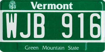 VT license plate WJB916