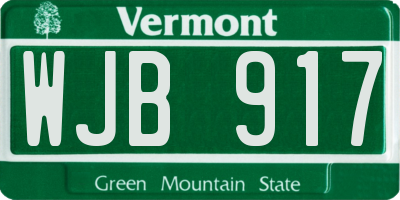 VT license plate WJB917