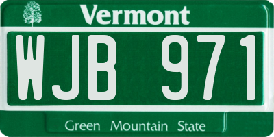 VT license plate WJB971