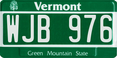 VT license plate WJB976