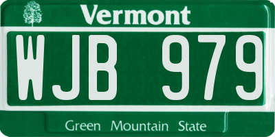VT license plate WJB979