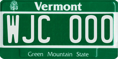 VT license plate WJC000