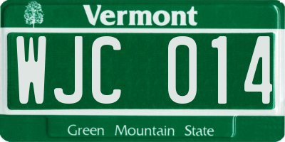 VT license plate WJC014
