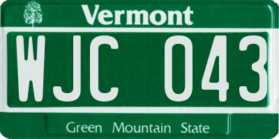 VT license plate WJC043
