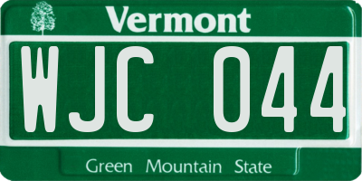 VT license plate WJC044