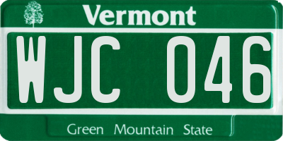 VT license plate WJC046