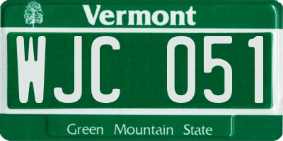 VT license plate WJC051