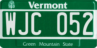 VT license plate WJC052