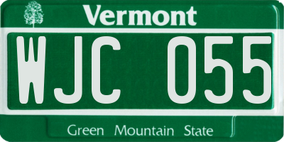 VT license plate WJC055