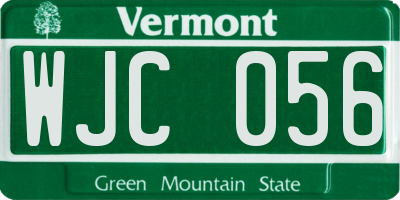VT license plate WJC056