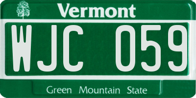 VT license plate WJC059