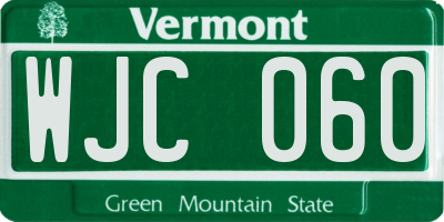 VT license plate WJC060