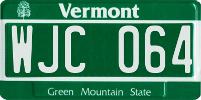 VT license plate WJC064