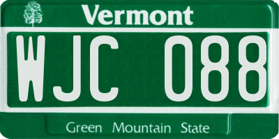 VT license plate WJC088