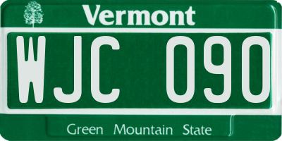 VT license plate WJC090