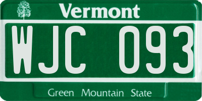 VT license plate WJC093