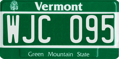 VT license plate WJC095