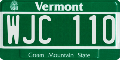 VT license plate WJC110