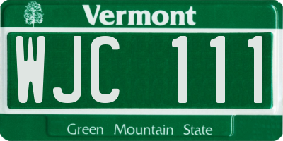 VT license plate WJC111