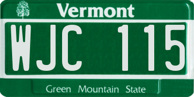 VT license plate WJC115