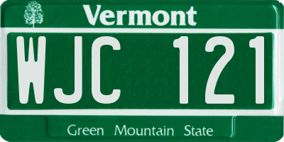VT license plate WJC121