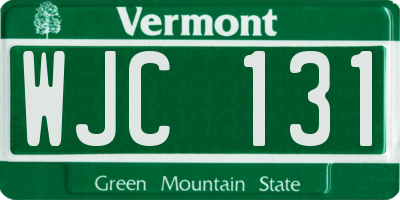 VT license plate WJC131