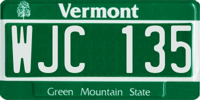 VT license plate WJC135