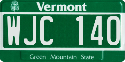 VT license plate WJC140