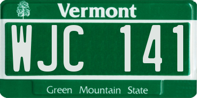 VT license plate WJC141