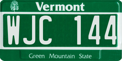 VT license plate WJC144