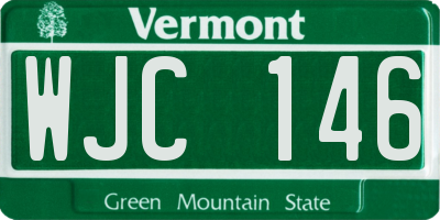 VT license plate WJC146