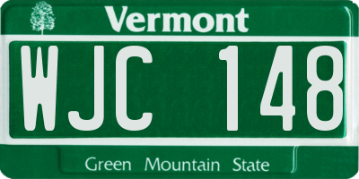 VT license plate WJC148
