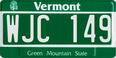VT license plate WJC149