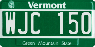 VT license plate WJC150