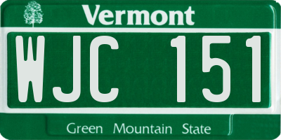 VT license plate WJC151