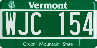 VT license plate WJC154