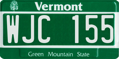 VT license plate WJC155