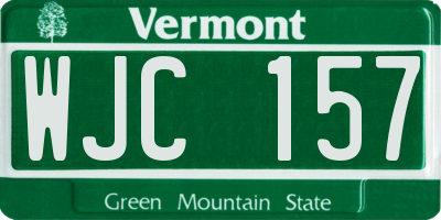 VT license plate WJC157