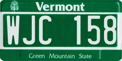 VT license plate WJC158