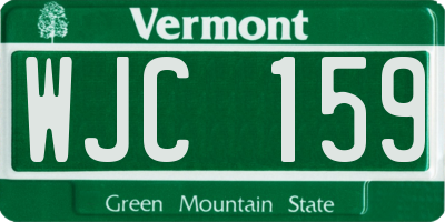 VT license plate WJC159