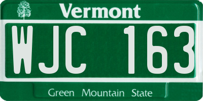 VT license plate WJC163