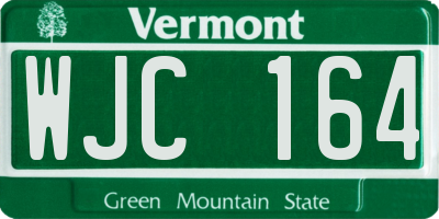 VT license plate WJC164