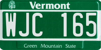 VT license plate WJC165