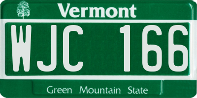 VT license plate WJC166