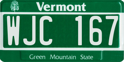 VT license plate WJC167