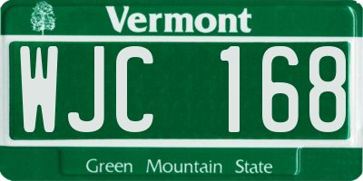 VT license plate WJC168