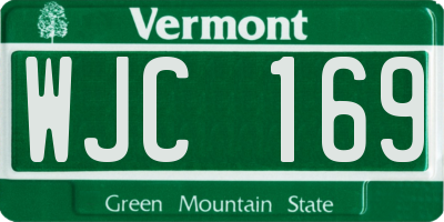 VT license plate WJC169