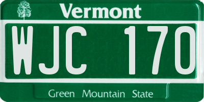 VT license plate WJC170