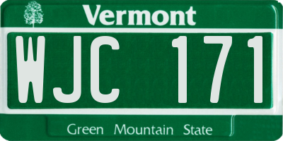 VT license plate WJC171